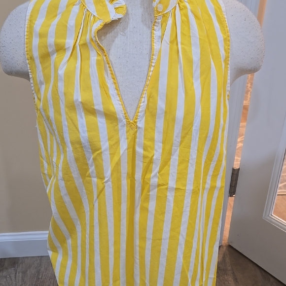 NWT JCREW Yellow and White Sleeveless Blouse! - Picture 2 of 6